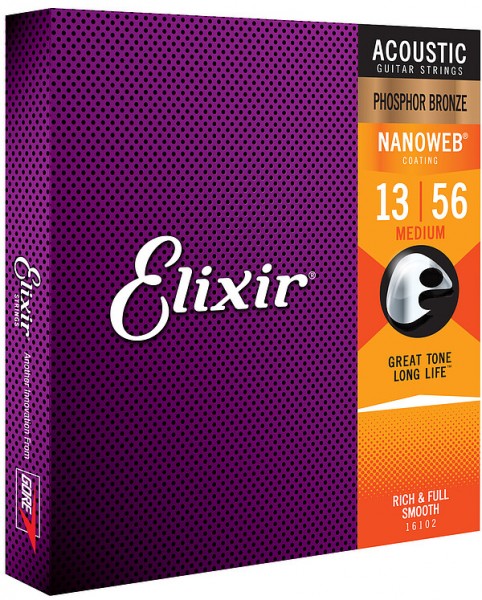 Elixir 16102 Akustik PhBronze CL Nano 013-056