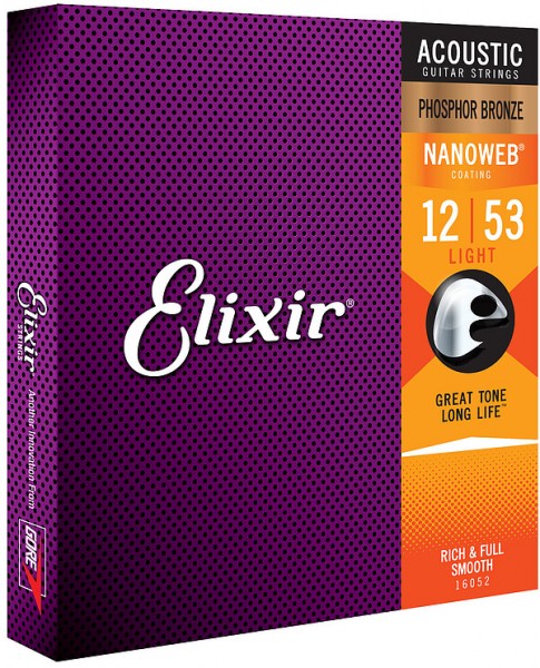 Elixir 16052 Akustik PhBronze CL Nano 012-053
