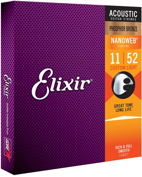 Elixir 16027 Akustik PhBronze CL Nano 011-052