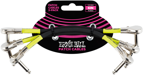 Ernie Ball EB6059 Patchkabel Schwarz 3er Pack